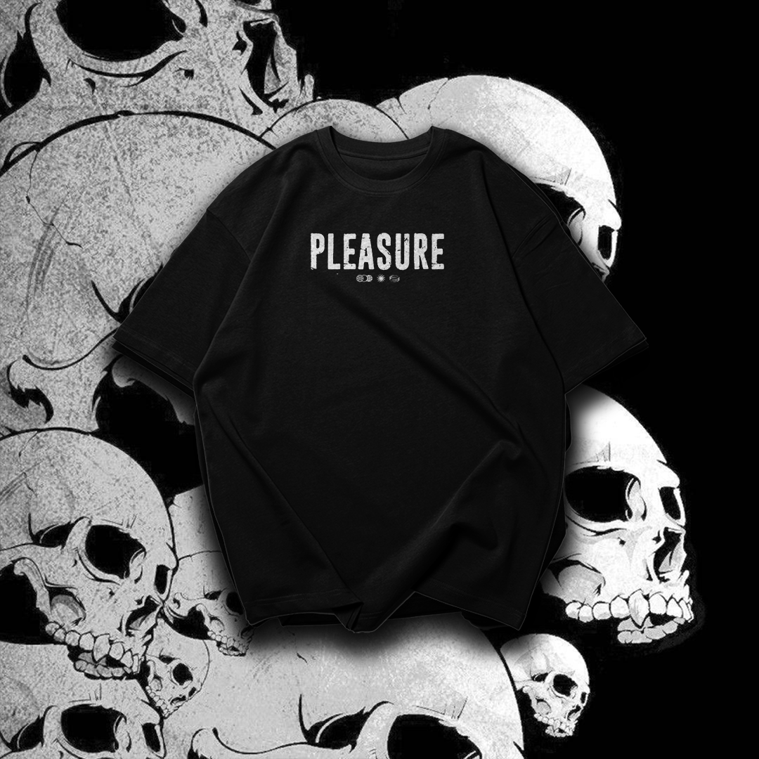 PLEASURE Graphic Oversized Premium Quality Cotton T-shirt