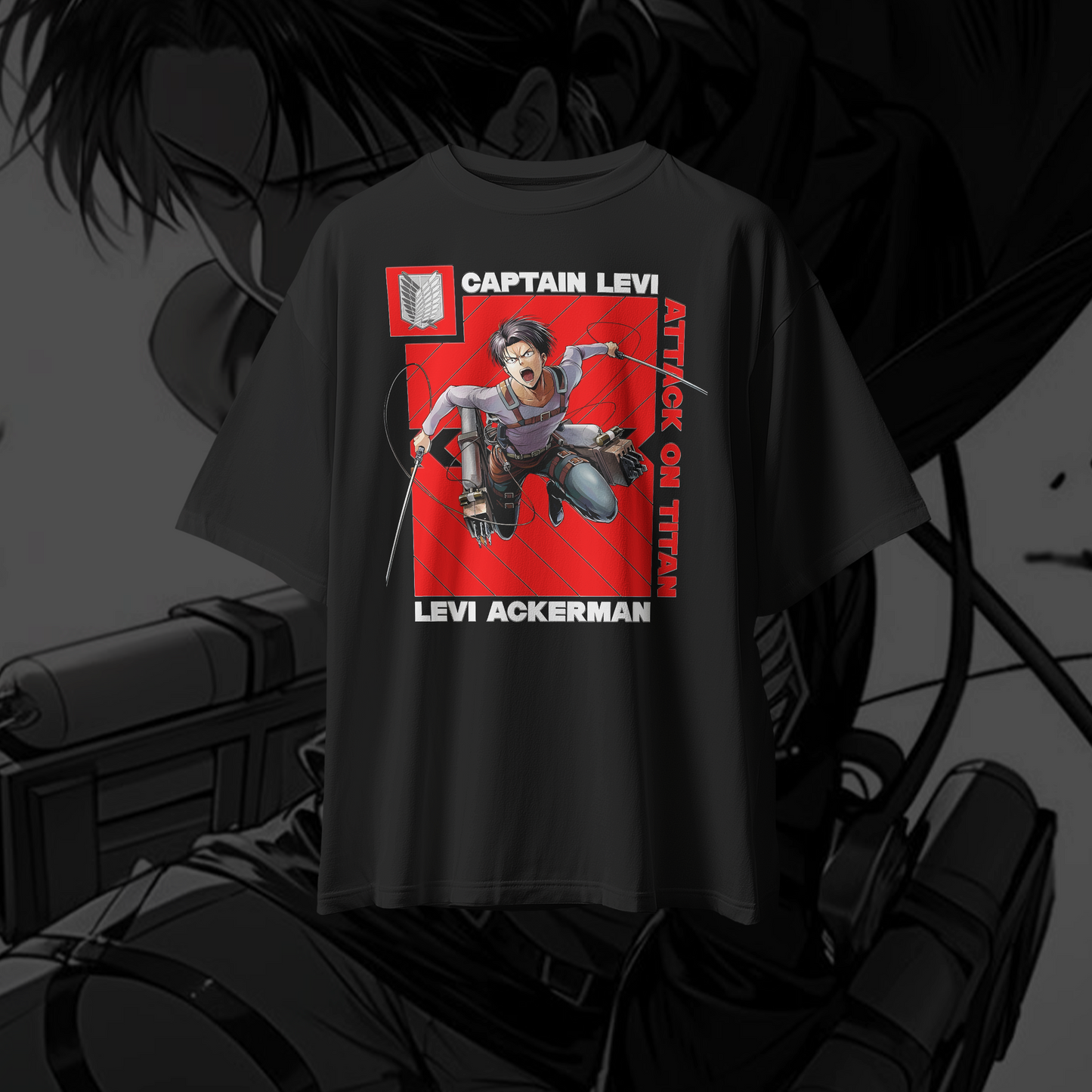 CAPTAIN LEVI Graphic Oversized Premium Quality Cotton T-shirt