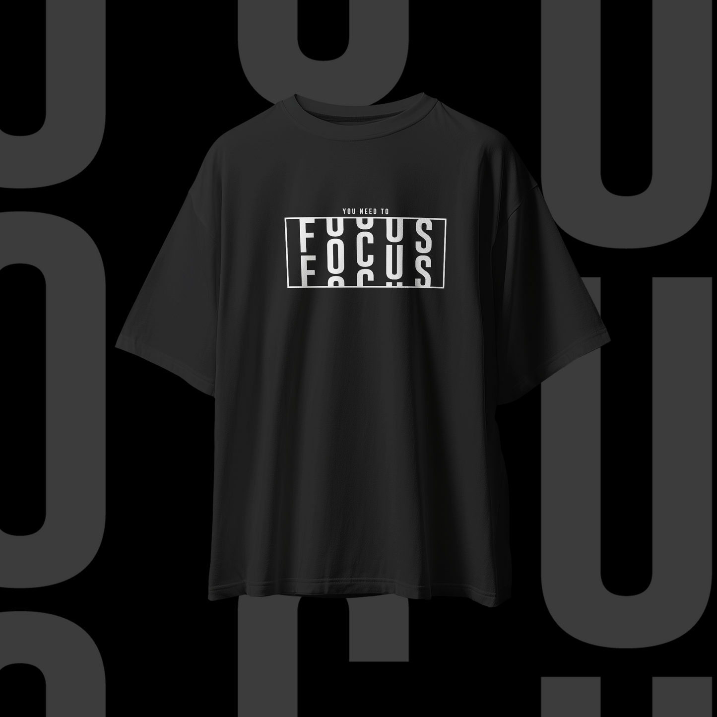 FOCUS Graphic Oversized Premium Quality Cotton T-shirt