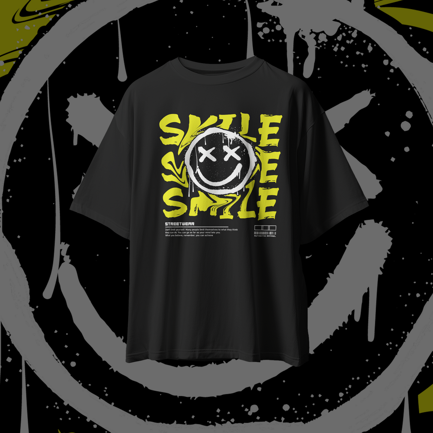 SMILE Streetwear Graphic Oversized Premium Quality Cotton T-shirt