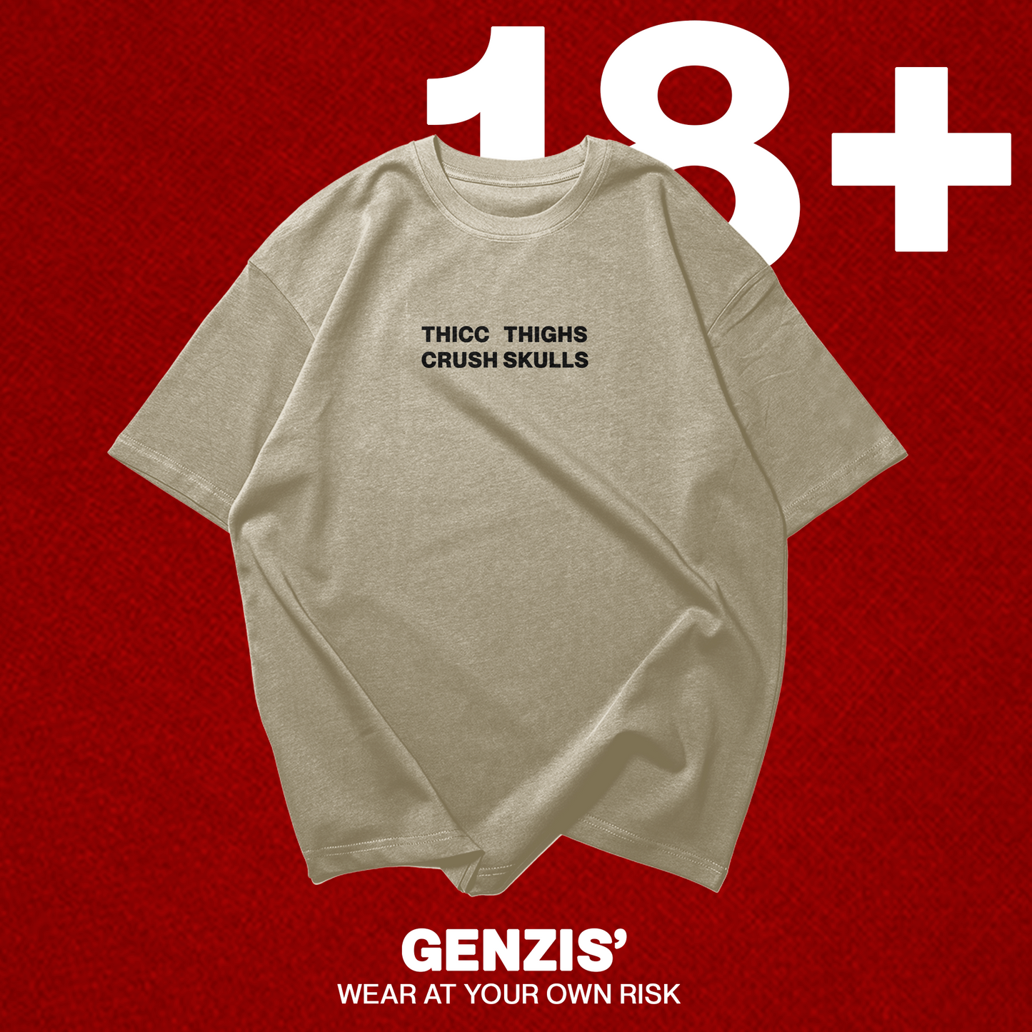 THICC THIGHS Graphic Oversized Premium Quality Cotton T-shirt