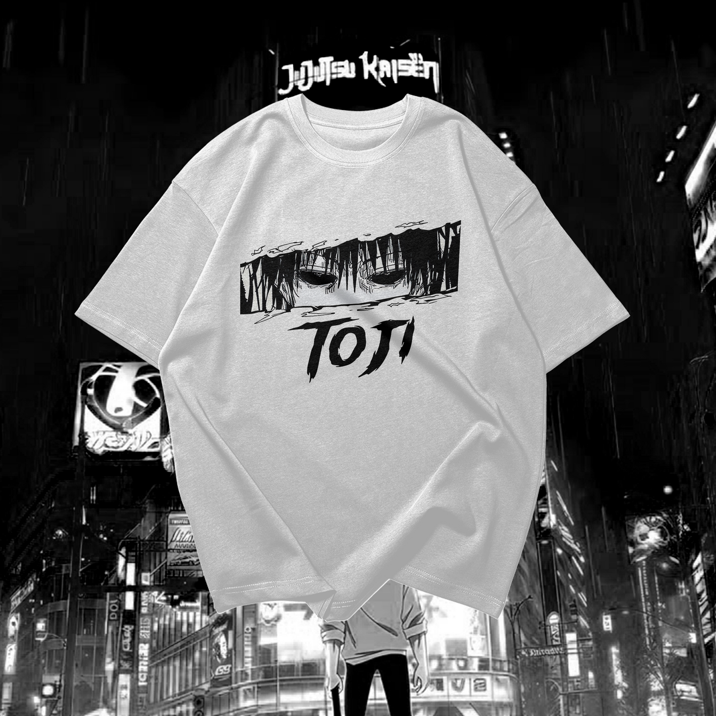 TOJI FUSHIGURO Graphic Oversized Premium Quality Cotton T-shirt