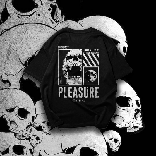 PLEASURE Graphic Oversized Premium Quality Cotton T-shirt