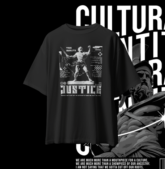 JUSTICE Streetwear Graphic Oversized Premium Quality Cotton T-shirt