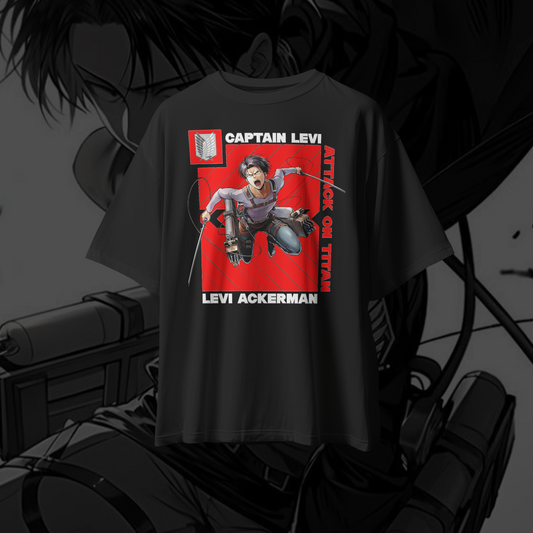 CAPTAIN LEVI Graphic Oversized Premium Quality Cotton T-shirt