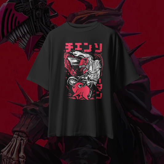 CHAINSAW MAN SIGNATURE Oversized Premium Quality Cotton T-shirt