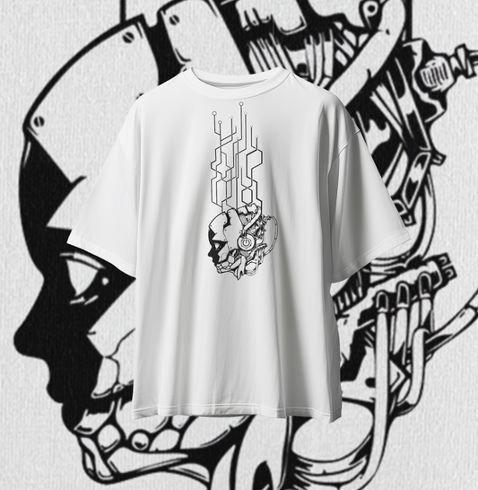 Cyborg Head Graphic Oversized Premium Quality Cotton T-shirt