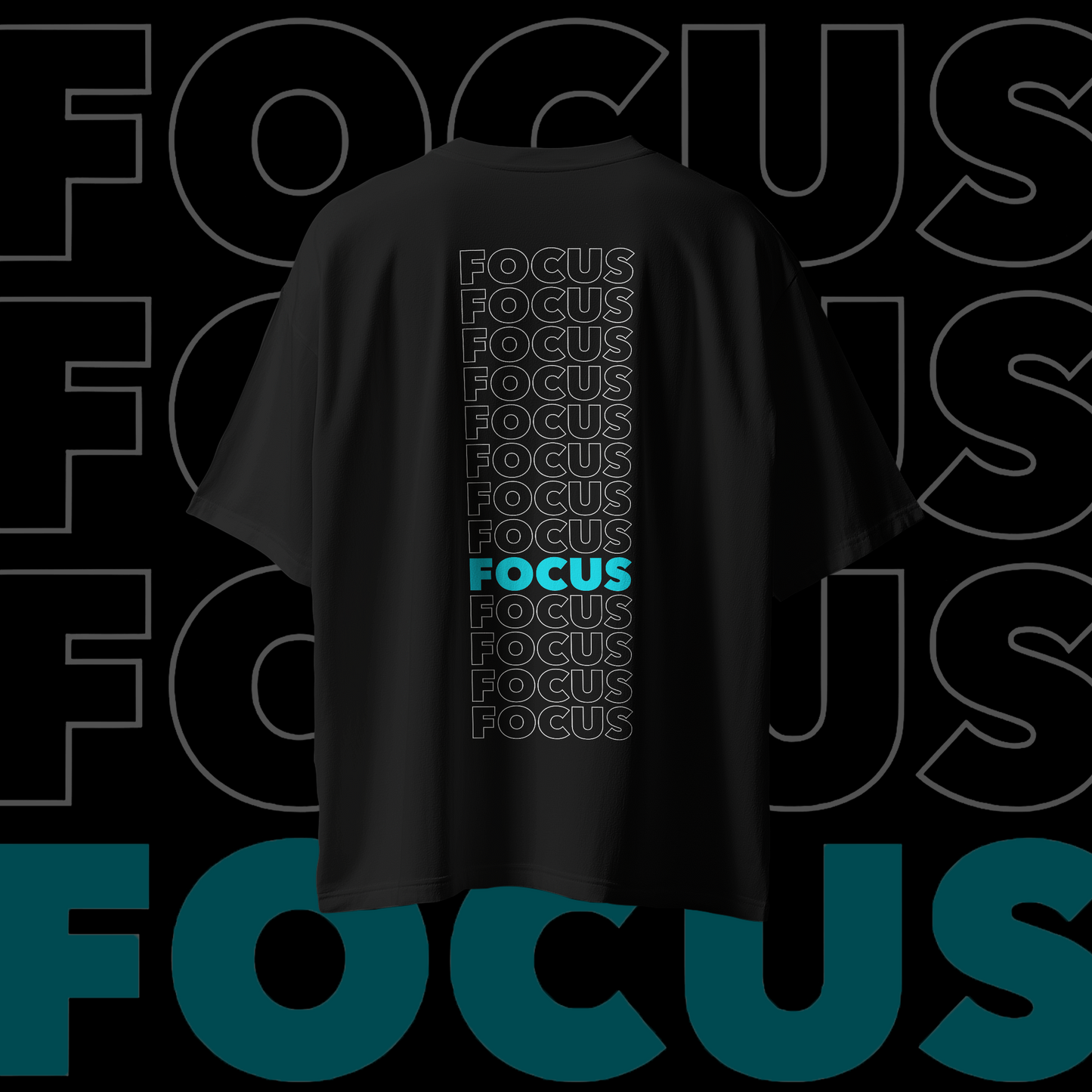 REPEATED FOCUS Graphic Oversized Premium Quality Cotton T-shirt