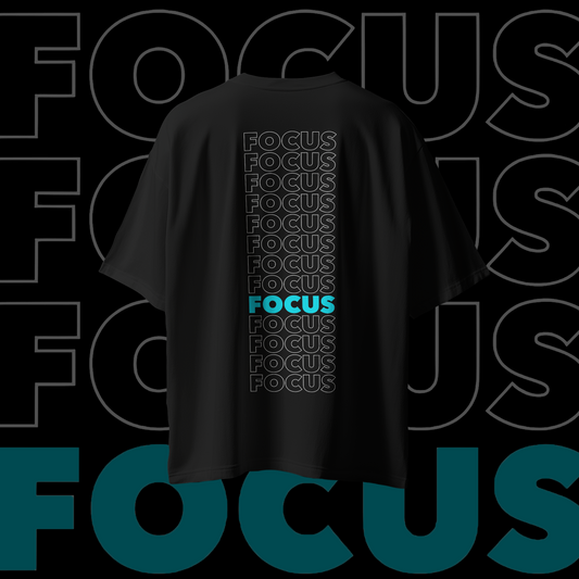 REPEATED FOCUS Graphic Oversized Premium Quality Cotton T-shirt