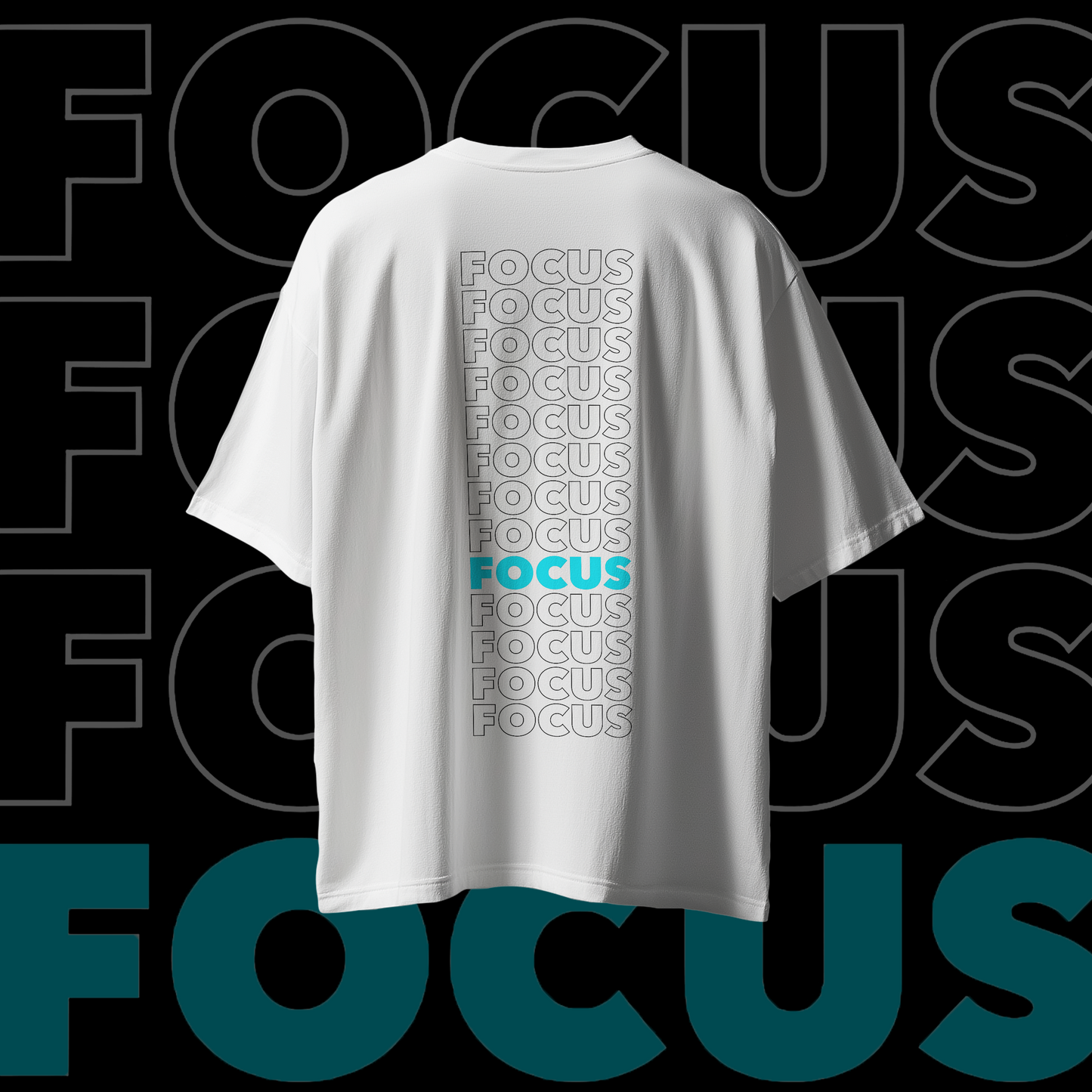 REPEATED FOCUS Graphic Oversized Premium Quality Cotton T-shirt