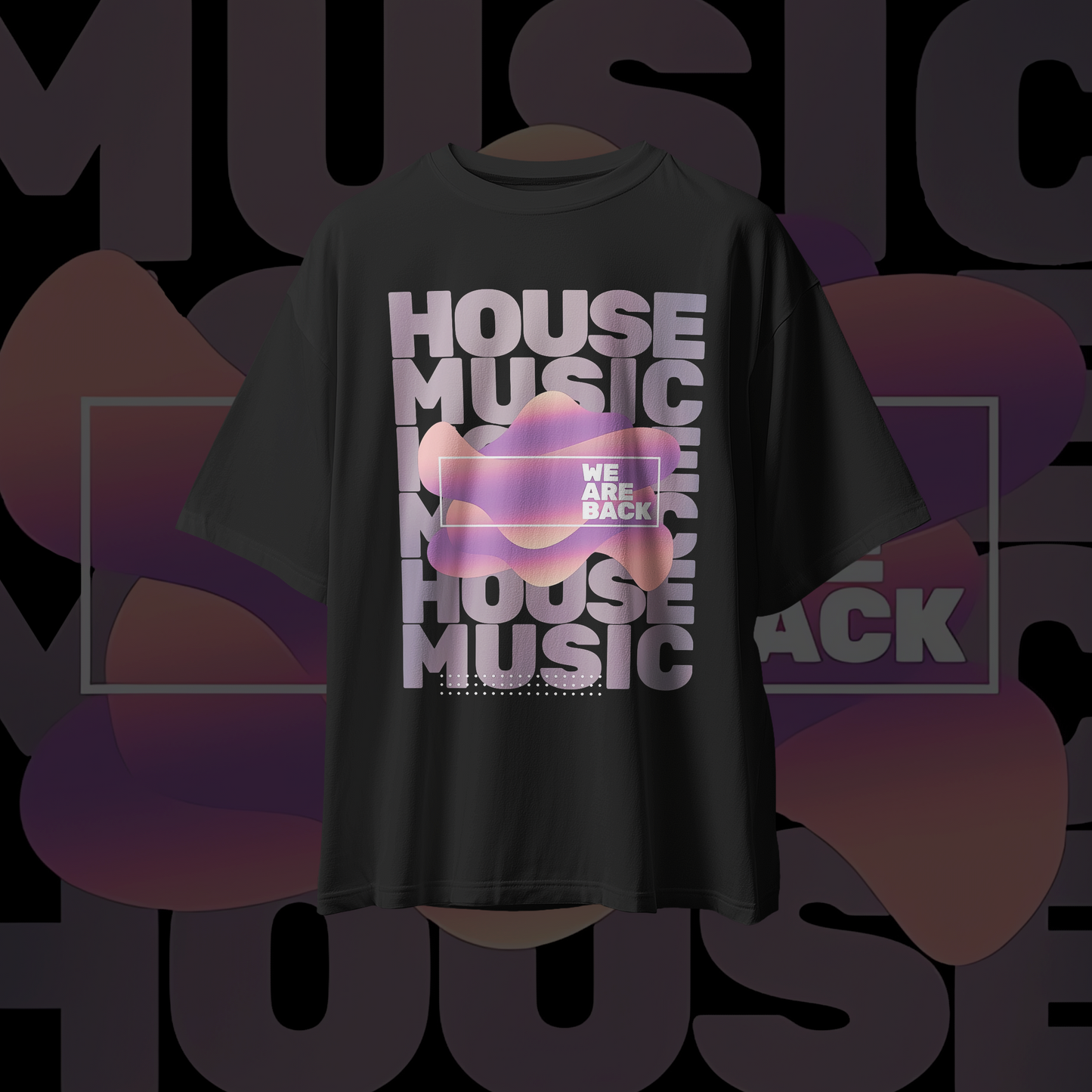 HOUSE MUSIC Graphic Oversized Premium Quality Cotton T-shirt