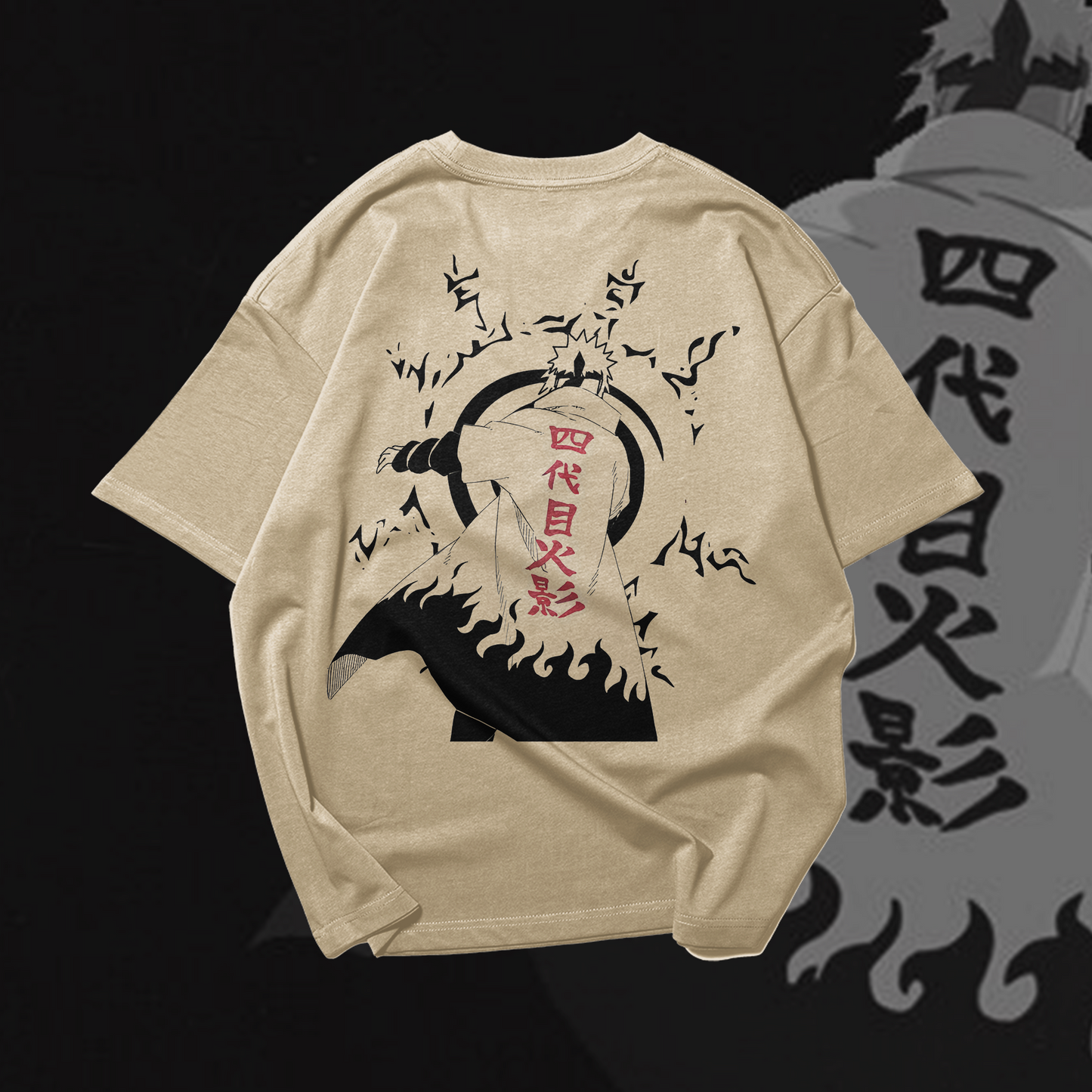 MINATO NAMIKAZE Graphic Oversized Premium Quality Cotton T-shirt