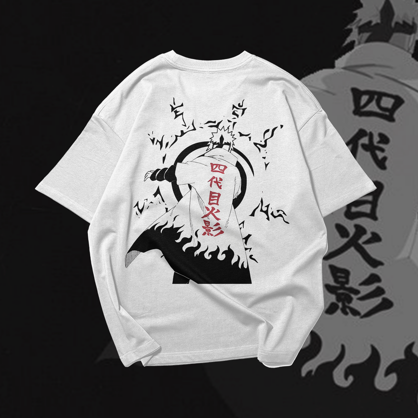 MINATO NAMIKAZE Graphic Oversized Premium Quality Cotton T-shirt