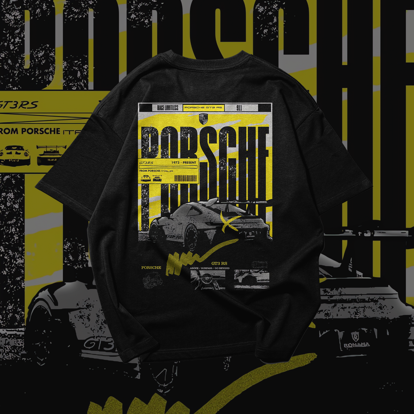 PORSCHE 911 Graphic Oversized Premium Quality Cotton T-shirt