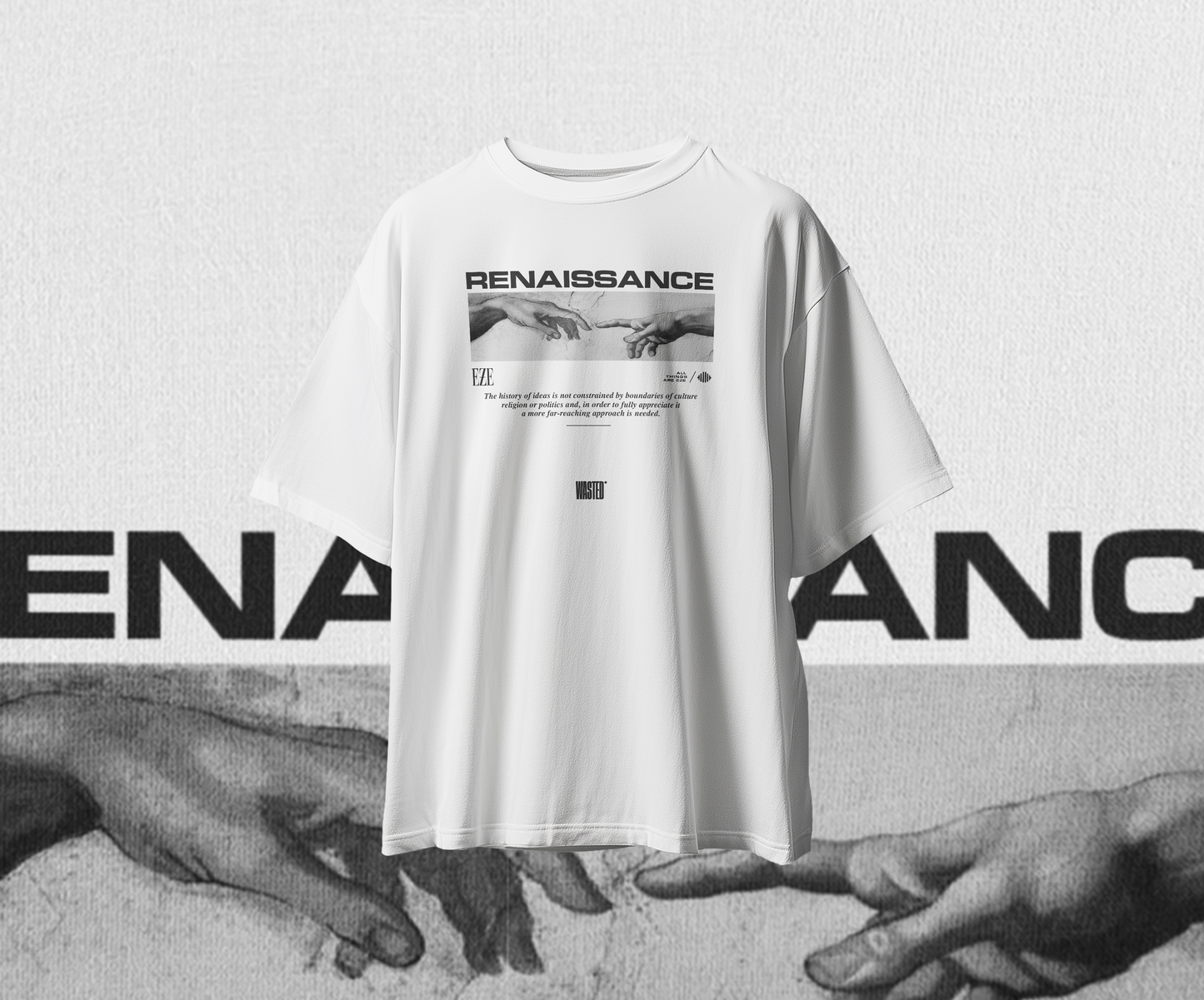 RENAISSANCE Streetwear Graphic Oversized Premium Quality Cotton T-shirt