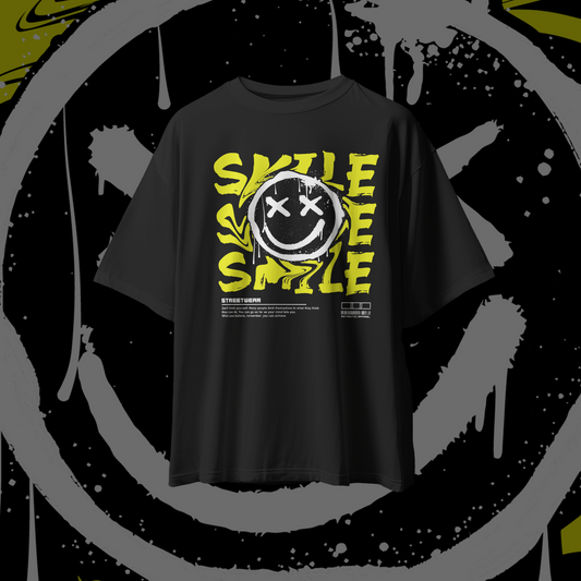 SMILE Streetwear Graphic Oversized Premium Quality Cotton T-shirt