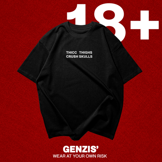 THICC THIGHS Graphic Oversized Premium Quality Cotton T-shirt